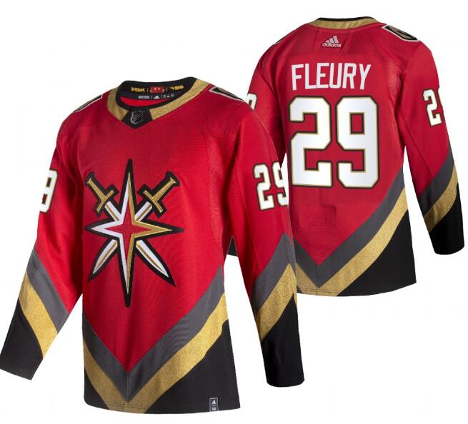 Men's Vegas Golden Knights #29 Marc-Andre Fleury 2021 Reverse Retro Red Stitched NHL Jersey Men's Vegas Golden Knights #29 Marc-Andre Fleury 2021 Reverse Retro Red Stitched NHL Jersey